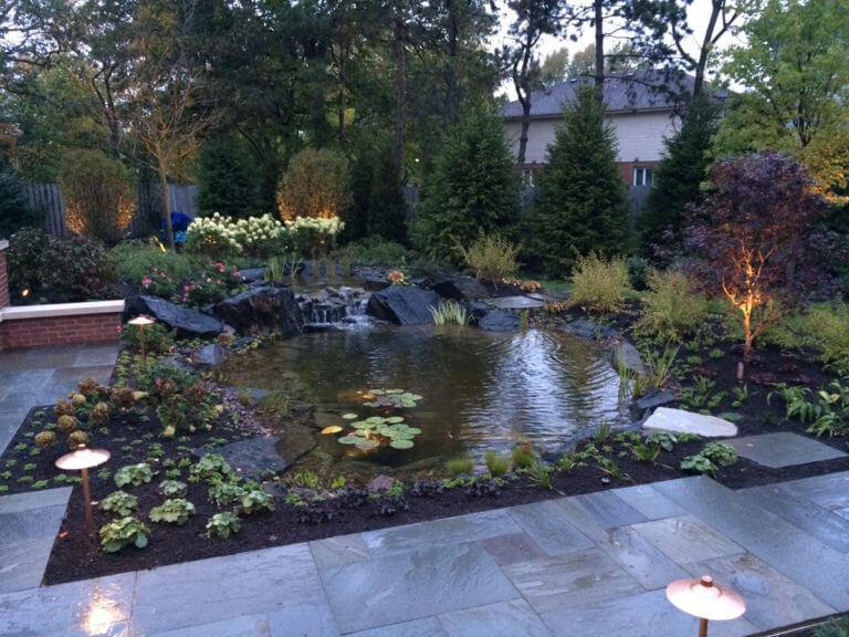 backyard pond design project of The Haven Home in Wheaton, IL