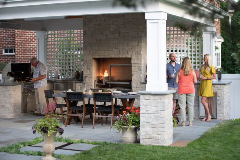 outdoor kitchen project in Western Springs, IL, completed by Hursthouse